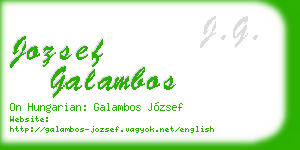 jozsef galambos business card