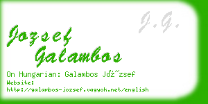 jozsef galambos business card